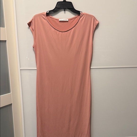 Chris & Carol Blush Cap Sleeve Midi Dress - Picture 2 of 4